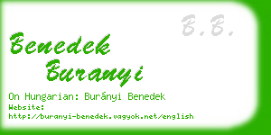 benedek buranyi business card