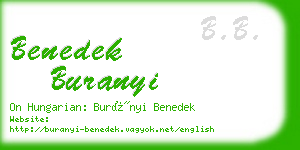 benedek buranyi business card